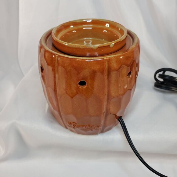Scentsy Pumpkin Electric Wax Warmer Ceramic Autumn Fall Home Decor Retired - Picture 8 of 13